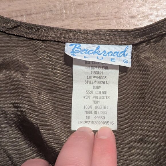 Backroad Blues Vintage Floral Vest, M - Picture 2 of 4